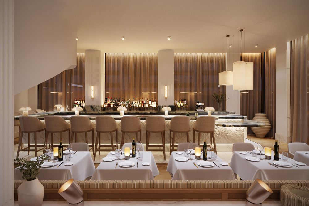 Estiatorio Milos Greek-Mediterranean seafood dining room in downtown West Palm Beach
